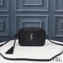 Saint Laurent Lou Camera Bag In Quilted Leather Black/Silver