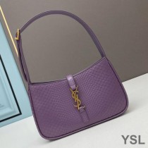 Saint Laurent Le 5 A 7 Hobo Bag In Python Leather Purple/Gold