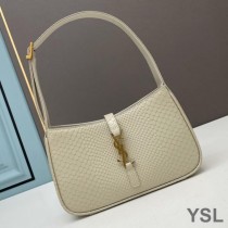 Saint Laurent Le 5 A 7 Hobo Bag In Python Leather White/Gold