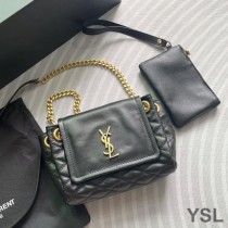 Saint Laurent Mini Nolita Bag In Diamond-Quilted Lambskin Black