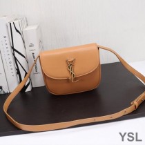 Saint Laurent Small Kaia Satchel In Smooth Vintage Leather Brown/Gold