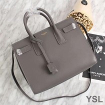 Saint Laurent Small Sac De Jour Bag In Leather Grey