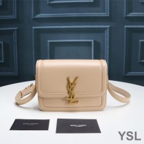 Saint Laurent Small Solferino Satchel In Box Leather Apricot/Gold