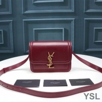 Saint Laurent Small Solferino Satchel In Box Leather Burgundy/Gold