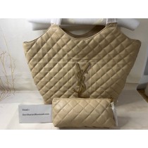 Saint Laurent Icare Maxi Shopping Bag In Quilted Lambskin 698651 Beige