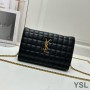 Saint Laurent Cassandre Chain Wallet In Lambskin Black/Gold