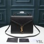 Saint Laurent Medium Cassandra Top Handle Bag In Grained Leather Black/Gold