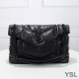 Saint Laurent Medium Loulou Puffer Bag In Quilted Lambskin Black