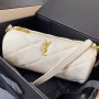 Saint Laurent Mini Sade Tube Bag In Quilted Lambskin White